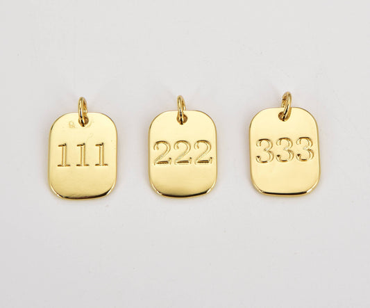 Angel Number Charms- 18k Gold Filled