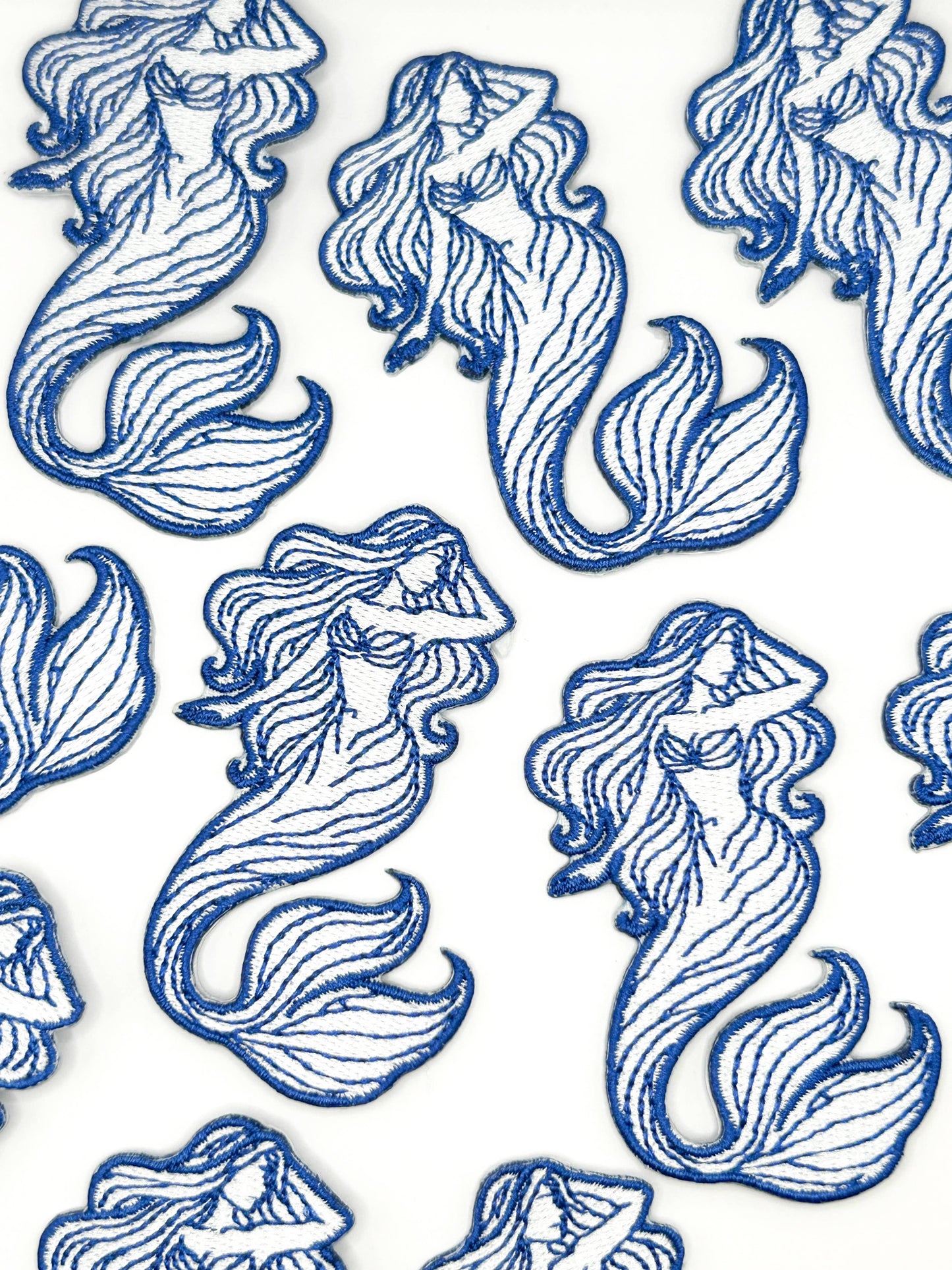 Mermaid Embroidered Patch Coastal Ocean Siren Patch Nautical