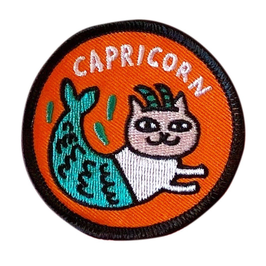 Capricorn Zodiac Sign Catstrology Iron on Patch