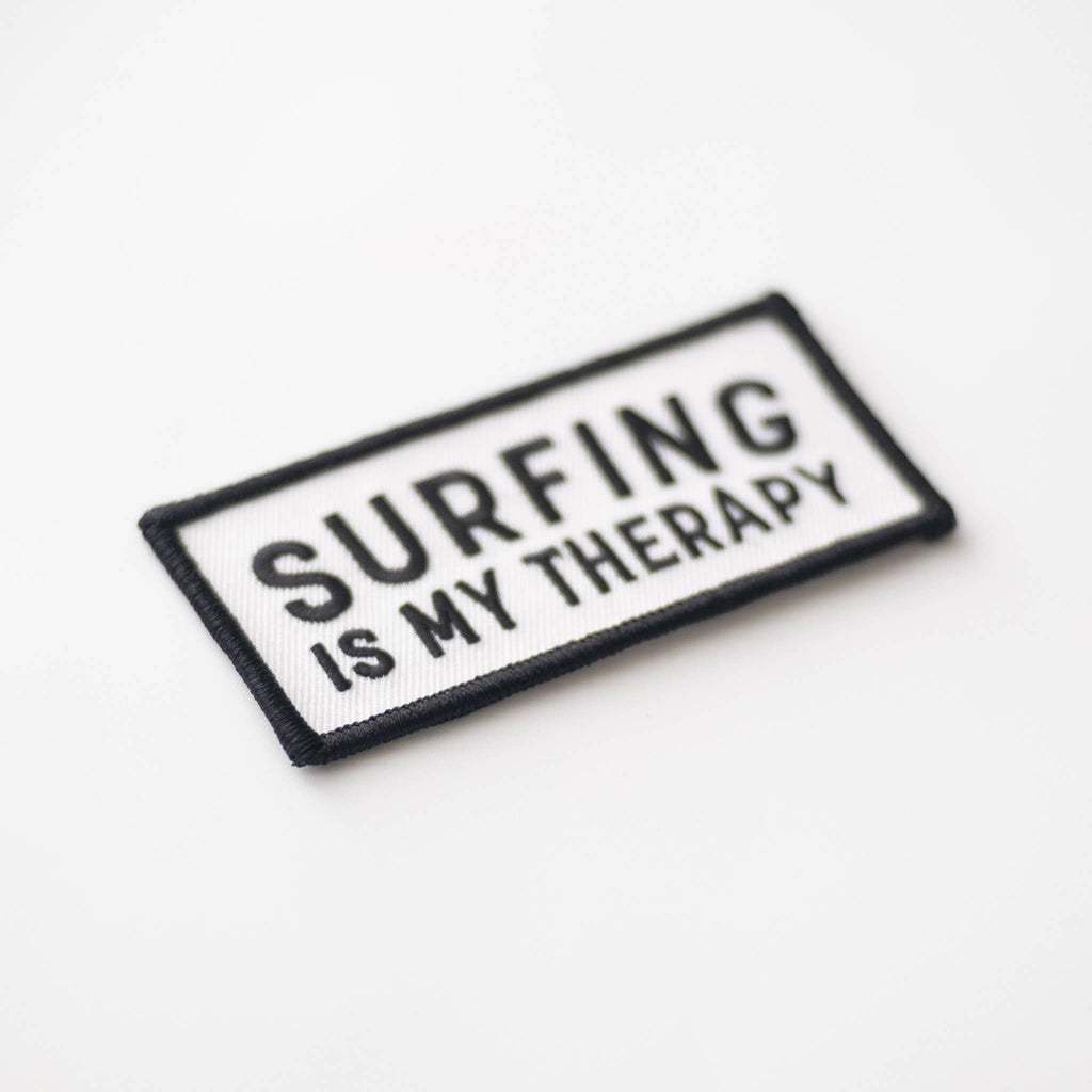 Surfing Is My Therapy Embroidered Iron on Patch: No