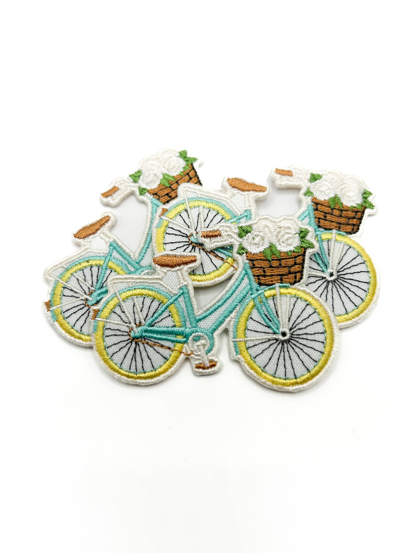 Bicycle with Floral Basket Patch