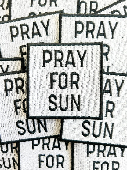 Pray for Sun Patch Embroidered Iron-On Patch 