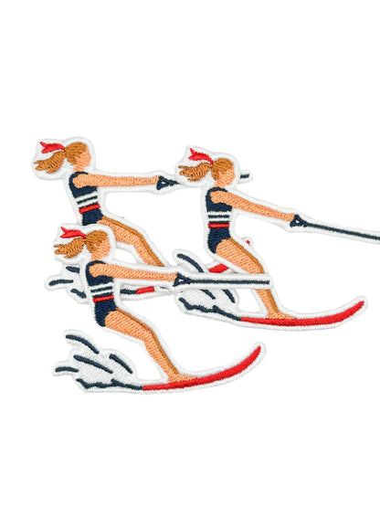 Water Skier Embroidered Patch Iron On Lake Beach Vacay