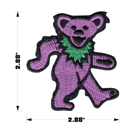 Purple Grateful Dead Jerry Bear 1960s Rock Music 2” Iron On Patch