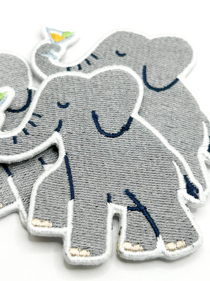 Elephant Cocktail Embroidered Patch Martini Happy Hour Fun