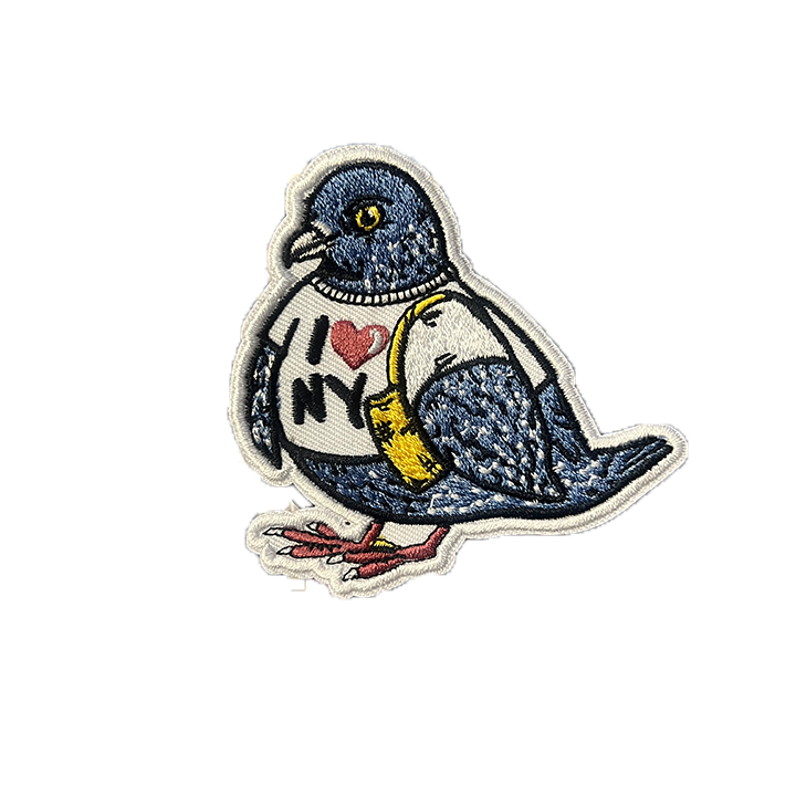 I Heart New York Pigeon Iron On Patch