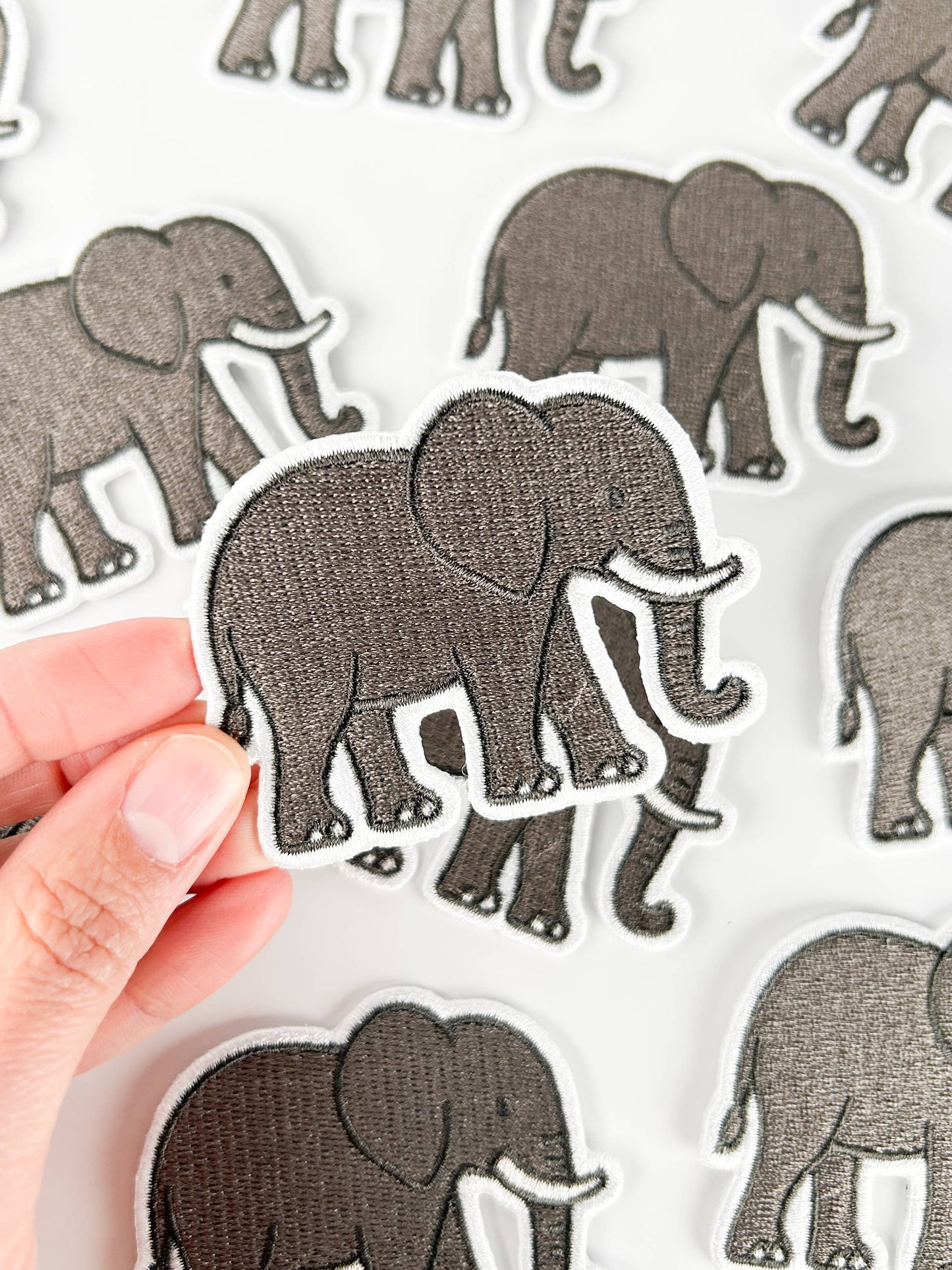 Elephant Embroidered Patch Iron On or Sew On Cute Safari