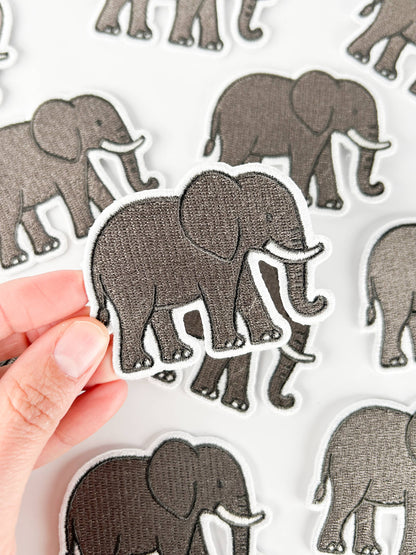 Elephant Embroidered Patch Iron On or Sew On Cute Safari