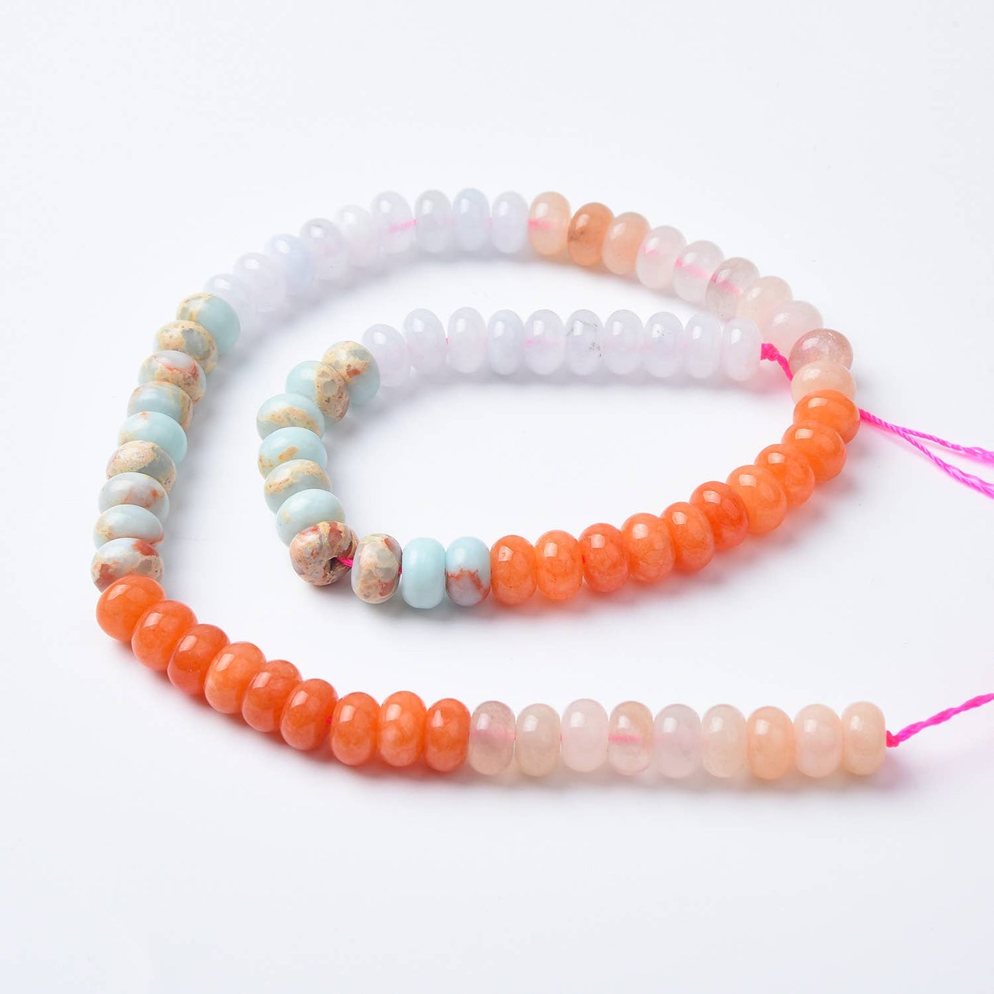 Multicolor Aqua Terra Jasper Rondelle Beads 5x8mm GRN502