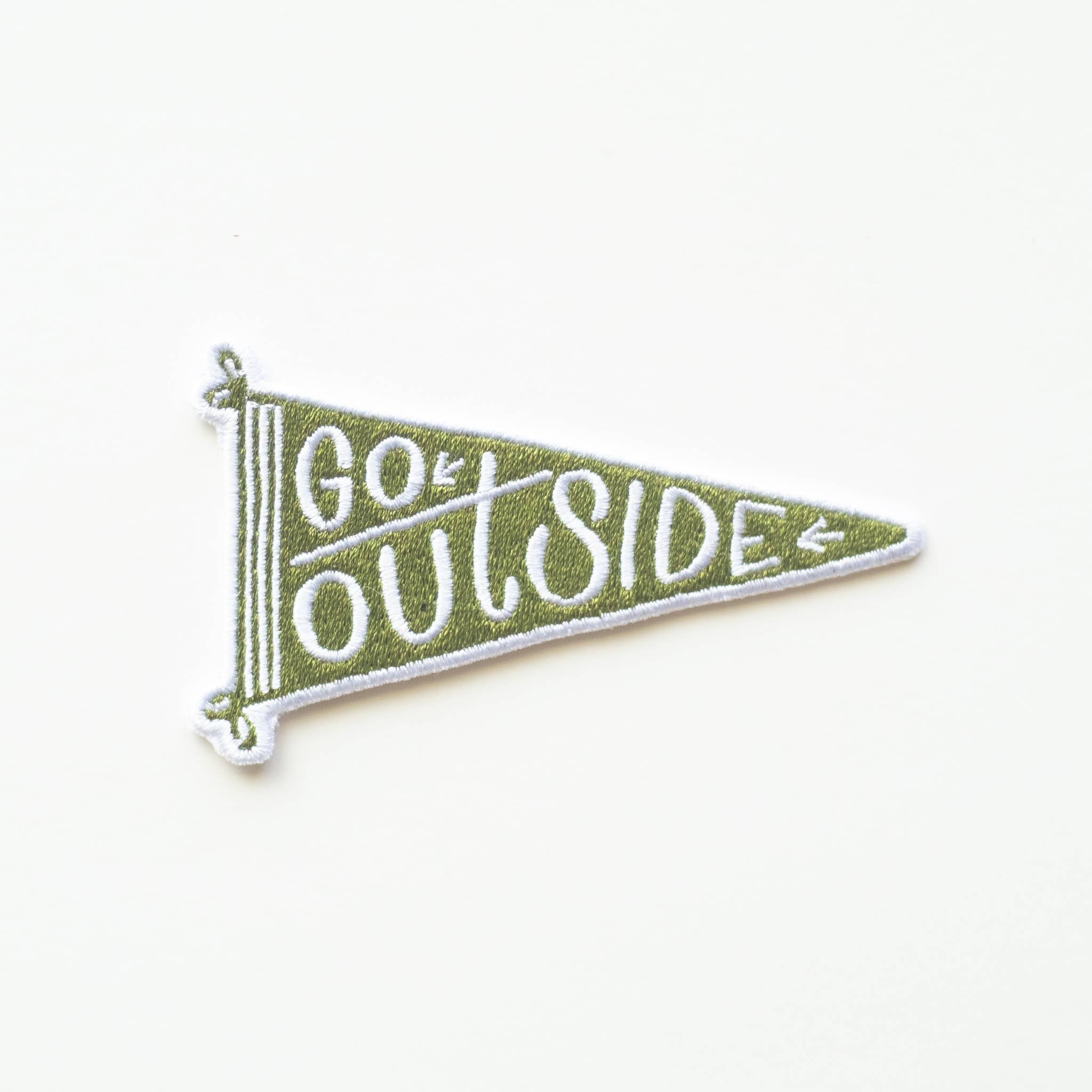 Go Outside Banner Embroidered Iron on Patch: No