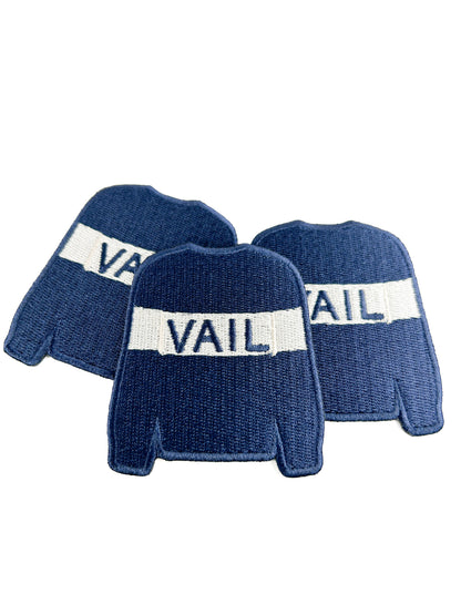 Vail Sweater Embroidered Patch | Ski Town Iron On Patch Hats