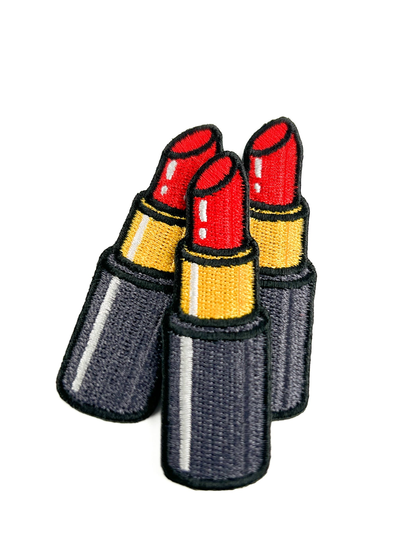 Lipstick Embroidered Patch Makeup Lover Iron On Patch Tote