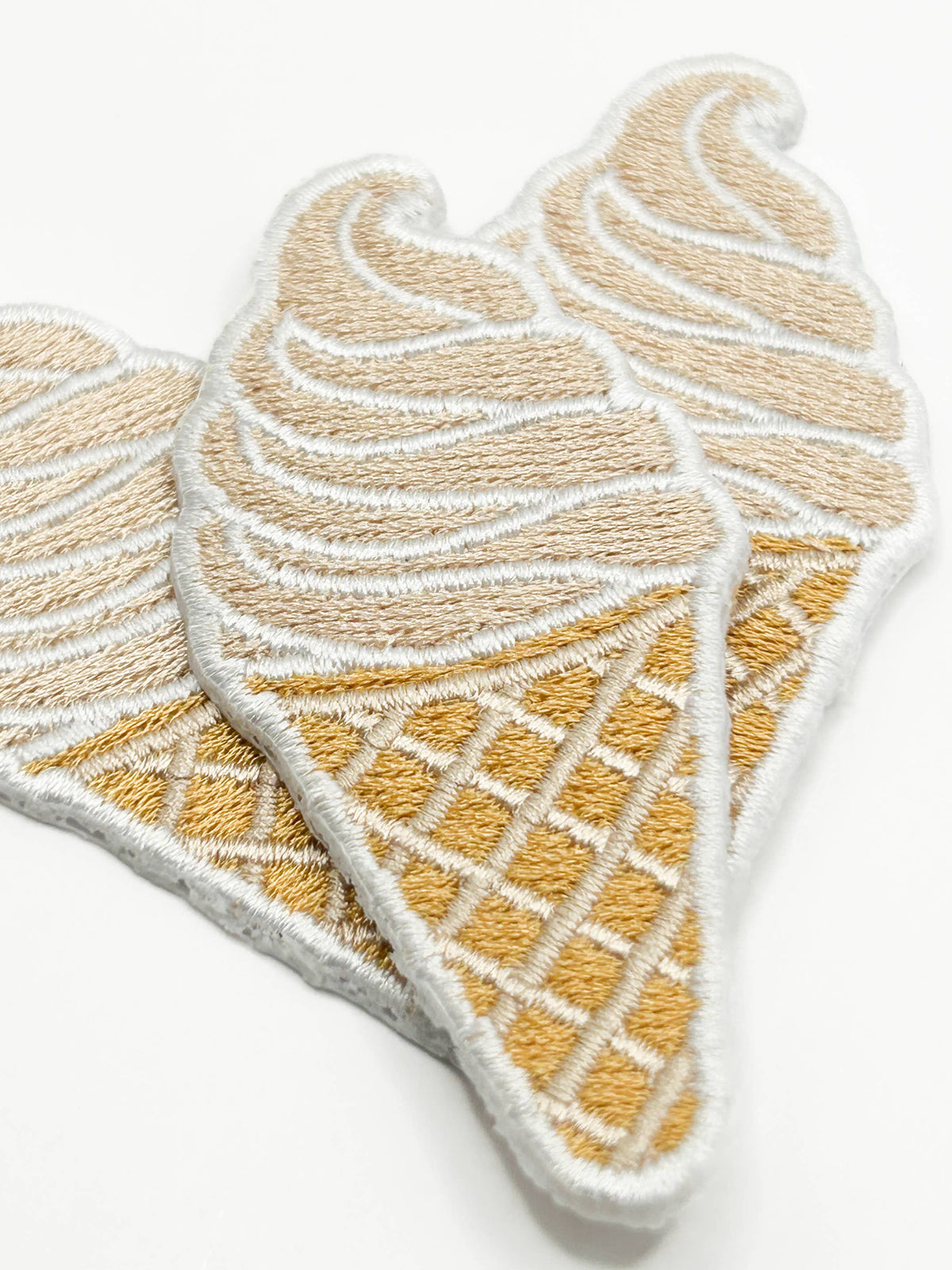 Soft Serve Ice Cream Embroidered Patch Summer Vanilla Food