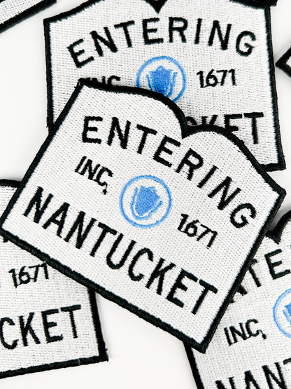Nantucket Entering Town Sign Patch Massachusetts Embroidered