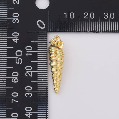 Spiral Shell Charm- 18k Gold Filled