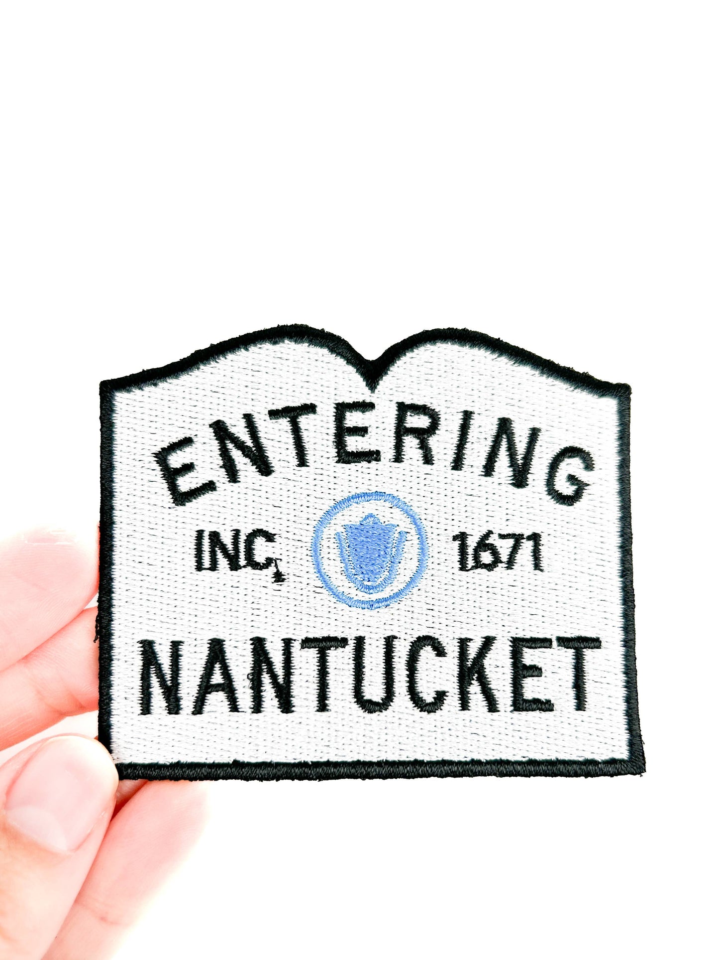 Nantucket Entering Town Sign Patch Massachusetts Embroidered