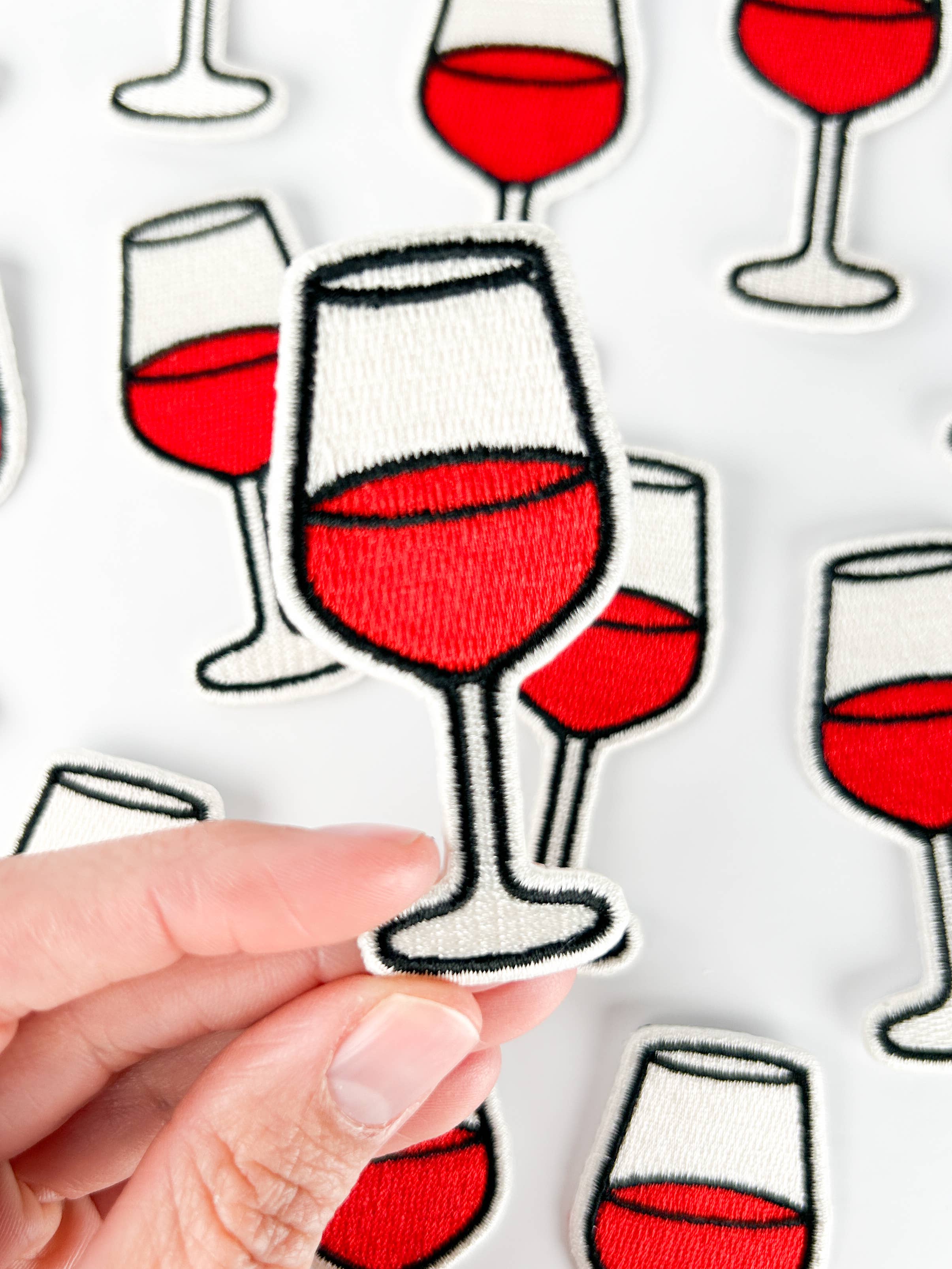 Wine Glass Embroidered Patch Funny Iron On Patch for Hats