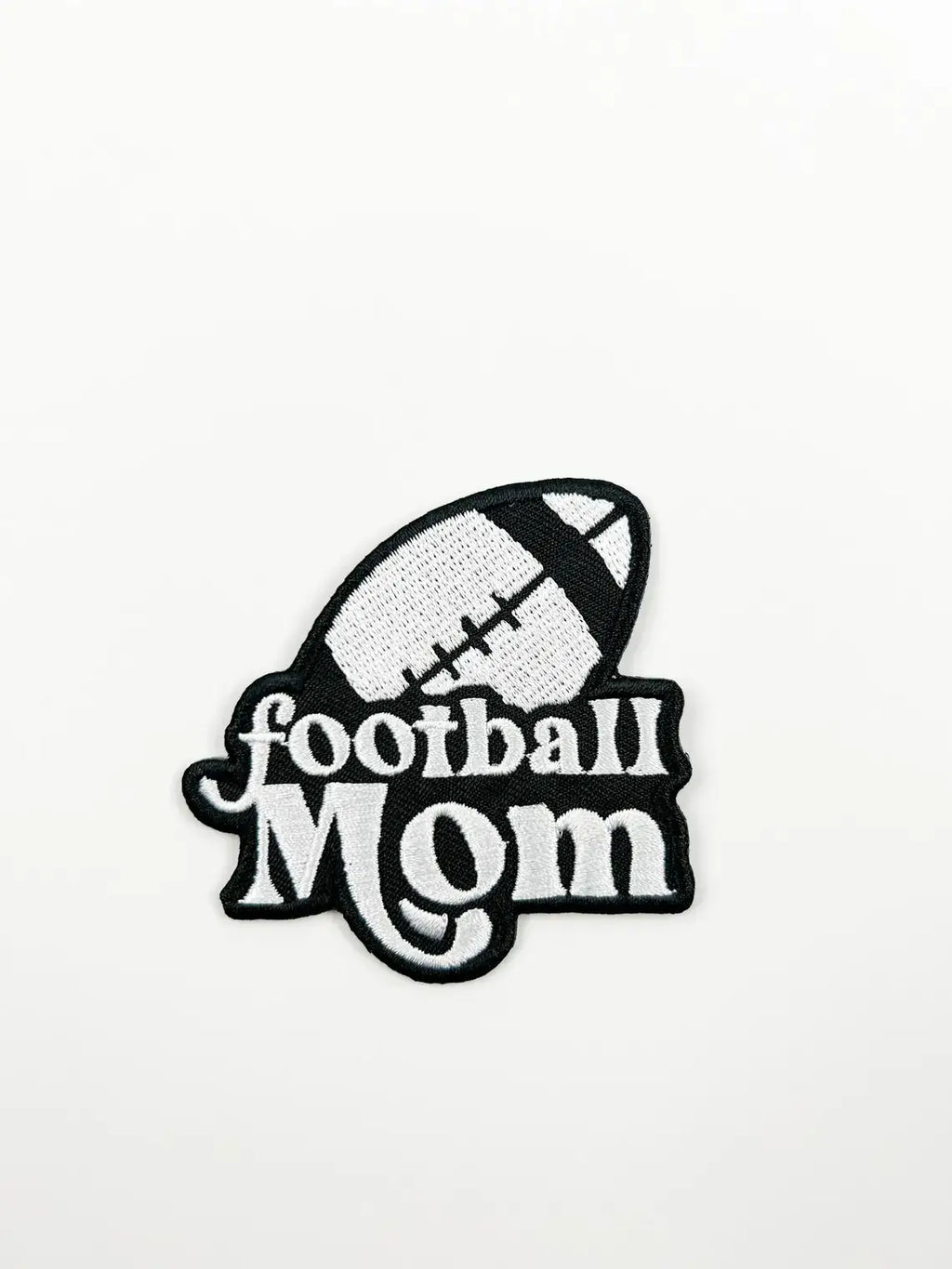 Football Mom Embroidered Iron-On Patch Tailgate High School