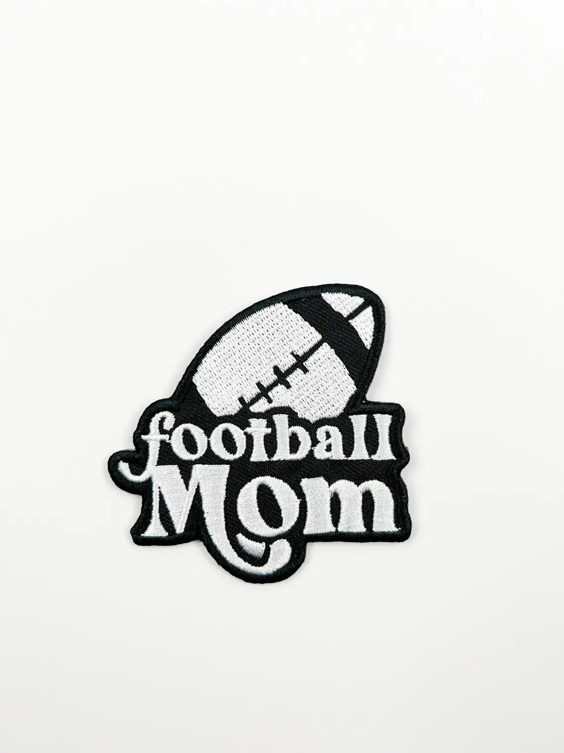 Football Mom Embroidered Iron-On Patch Tailgate High School