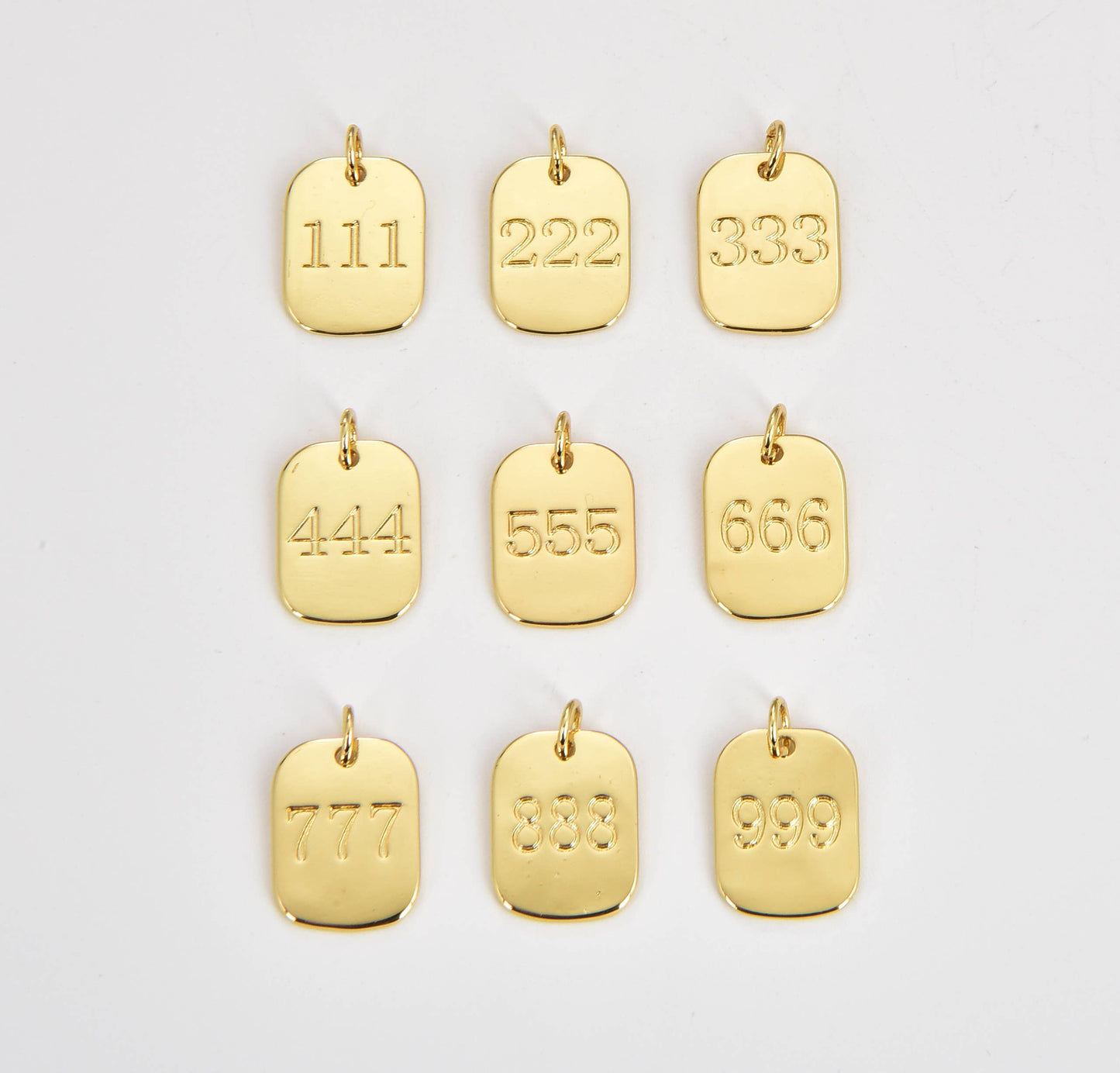 Gold Filled 777 Angel Number Charm Mini Tag Lucky Number