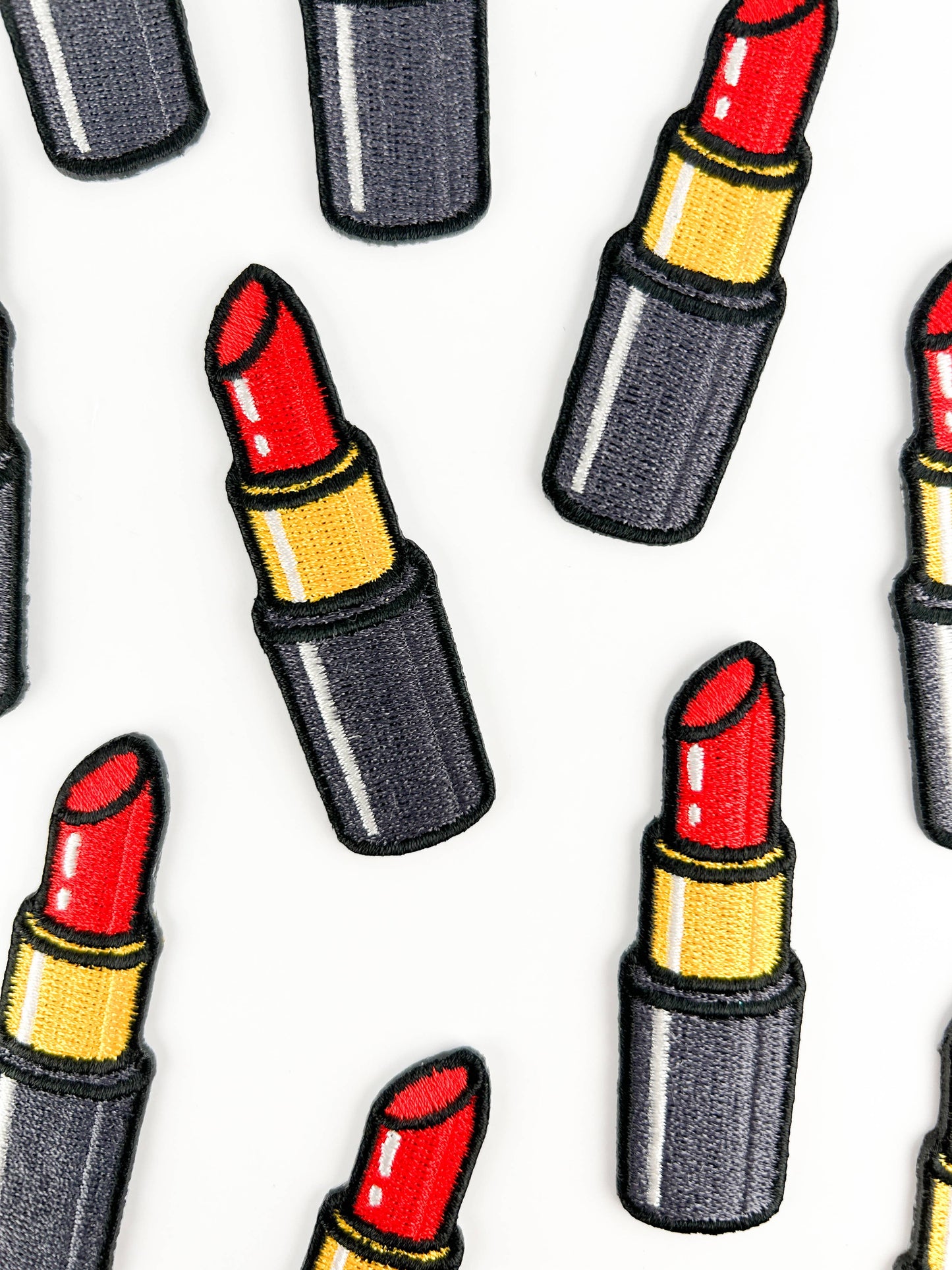 Lipstick Embroidered Patch Makeup Lover Iron On Patch Tote