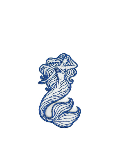 Mermaid Embroidered Patch Coastal Ocean Siren Patch Nautical
