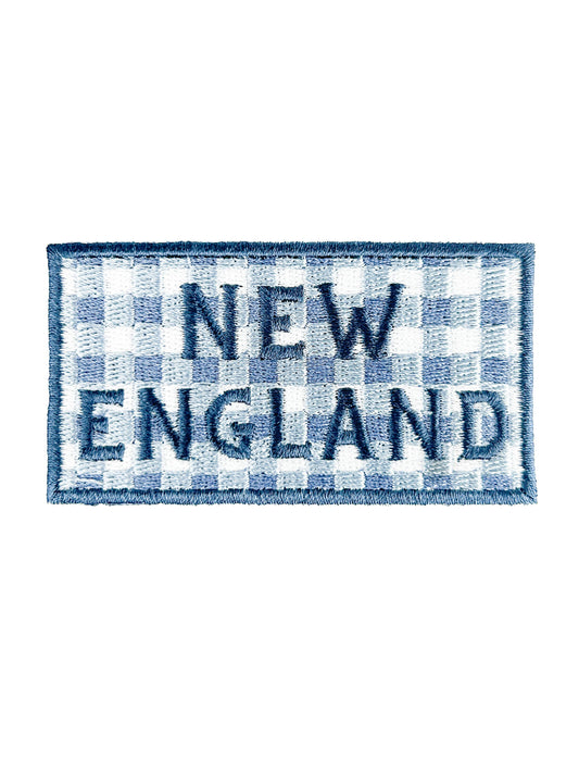 New England Patch – Blue Gingham Embroidered Iron-On