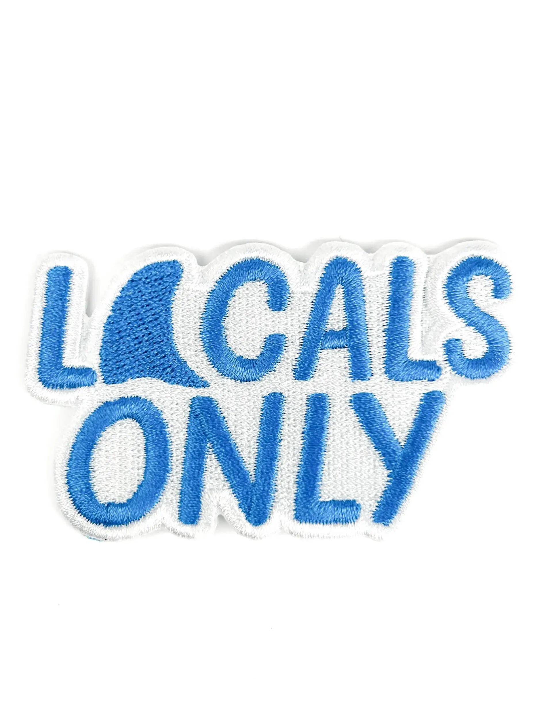 Locals Only Embroidered Patch – Coastal Iron On Shark Fins