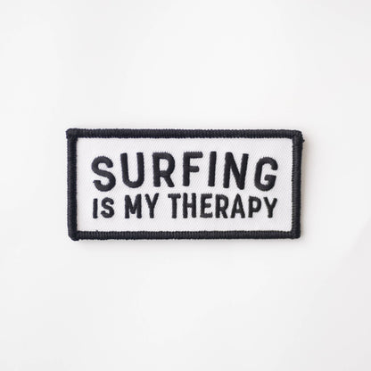 Surfing Is My Therapy Embroidered Iron on Patch