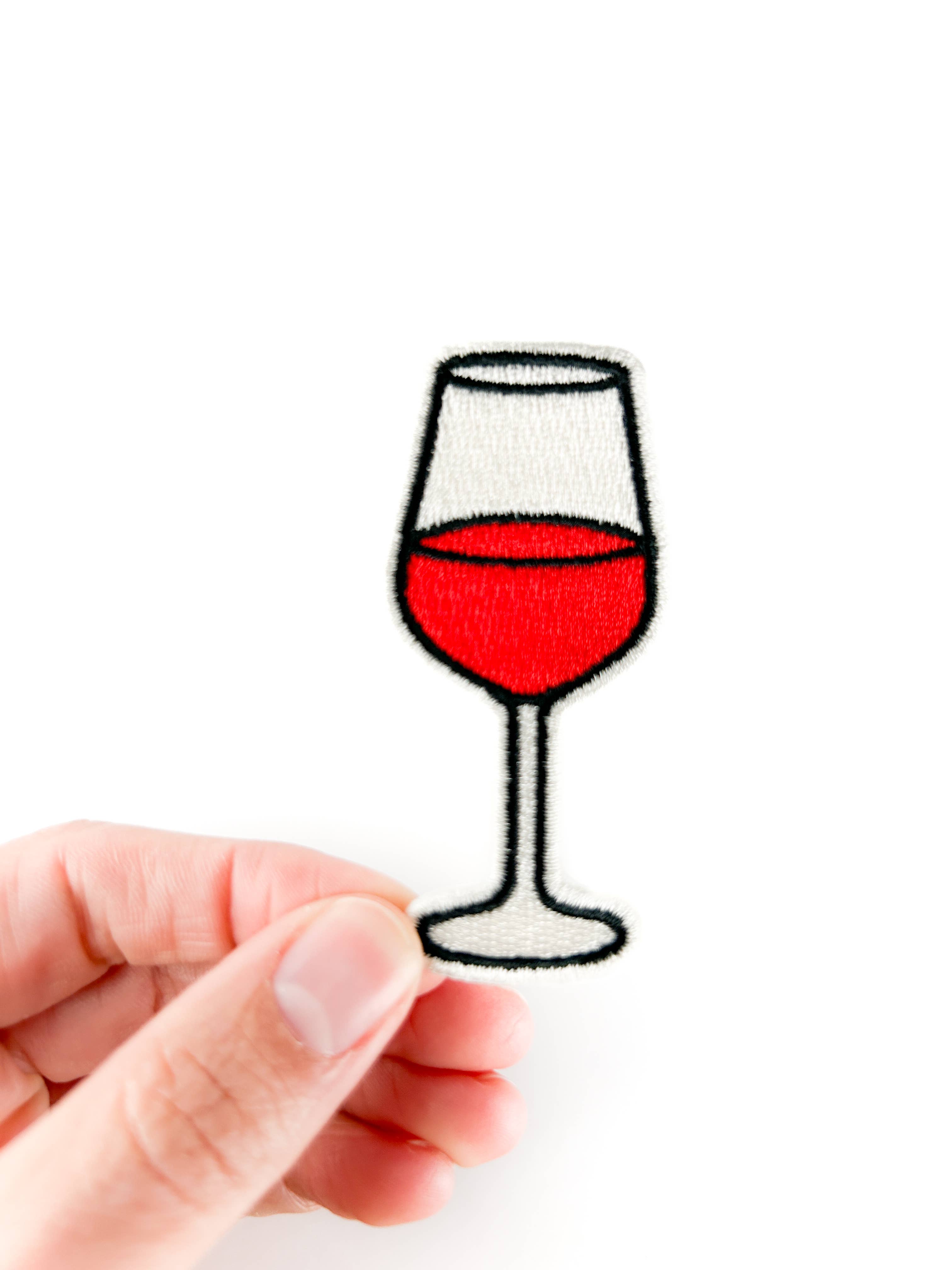 Wine Glass Embroidered Patch Funny Iron On Patch for Hats