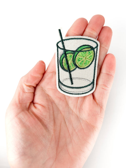 Vodka Soda Embroidered Patch Funny Cocktail Iron On Gin Hat