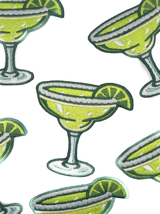 Margarita with Lime Embroidered Iron-On Patch Cocktail Party