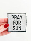 Pray for Sun Patch Embroidered Iron-On Patch for Hats & Bags
