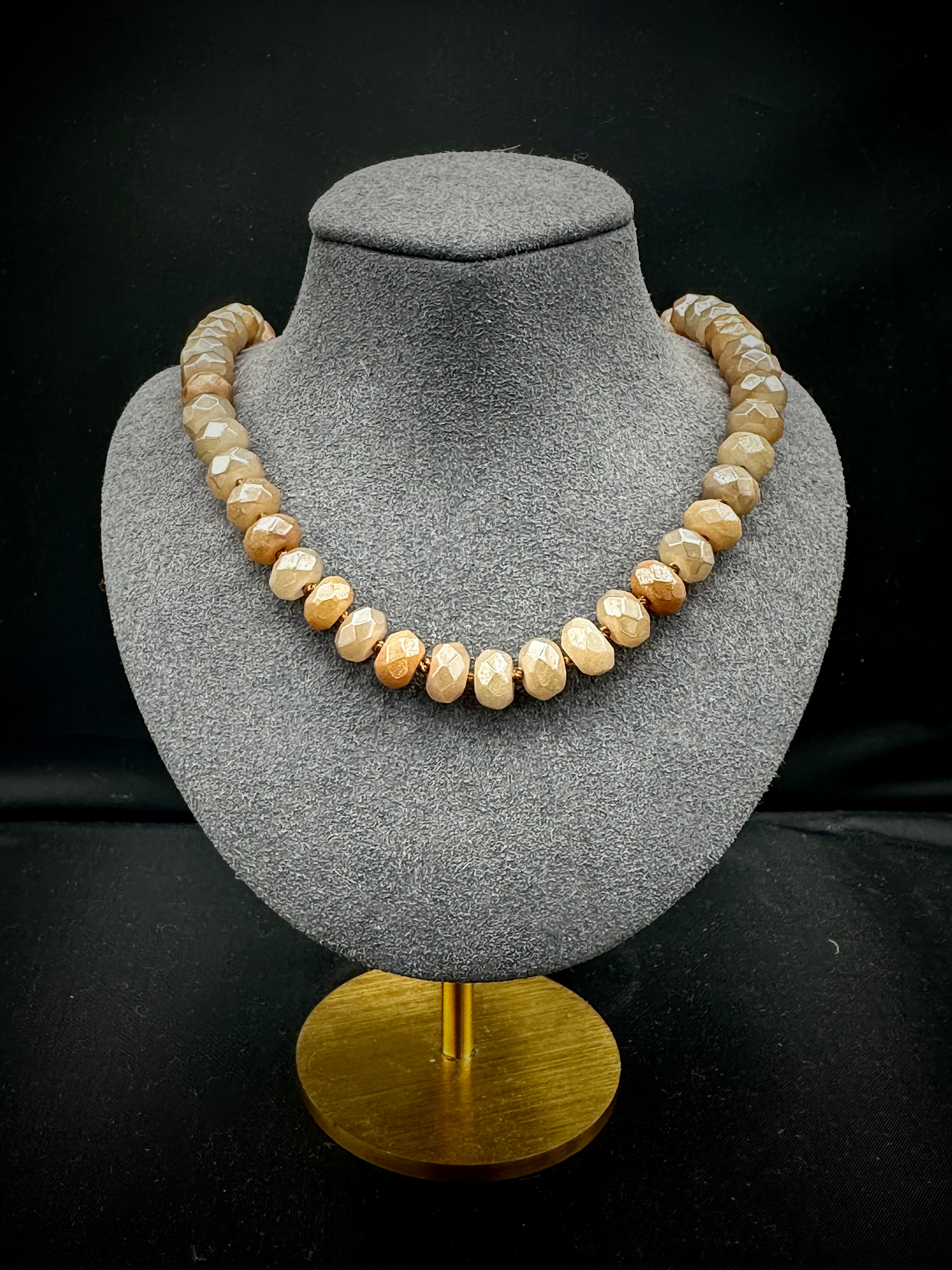 Peach Moonstone Evil Eye Gemstone Gold Plated Jewelry Necklace Pendant –  gemmartjaipur.com