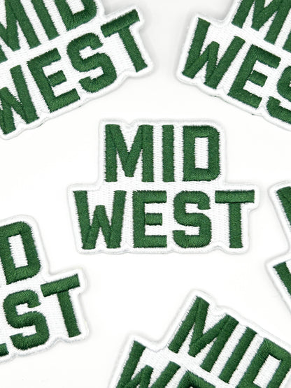 Midwest Embroidered Patch Green Text Patch Regional Pride