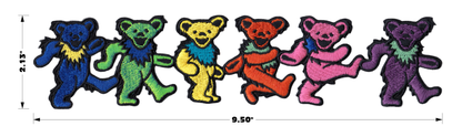 Large Grateful Dead Dancing Jerry Bears 1960s Rock Iron On Patch