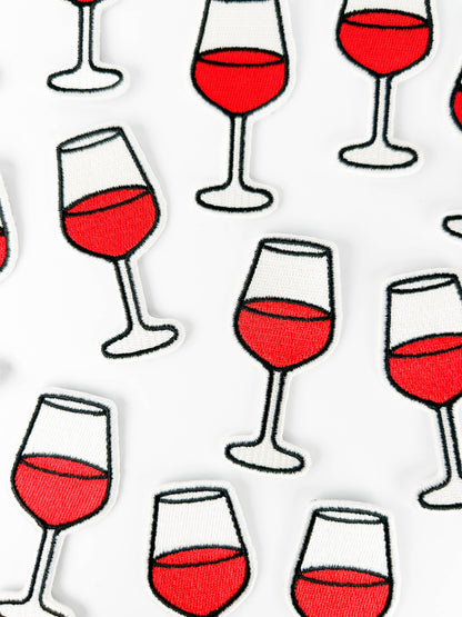 Wine Glass Embroidered Patch Funny Iron On Patch for Hats
