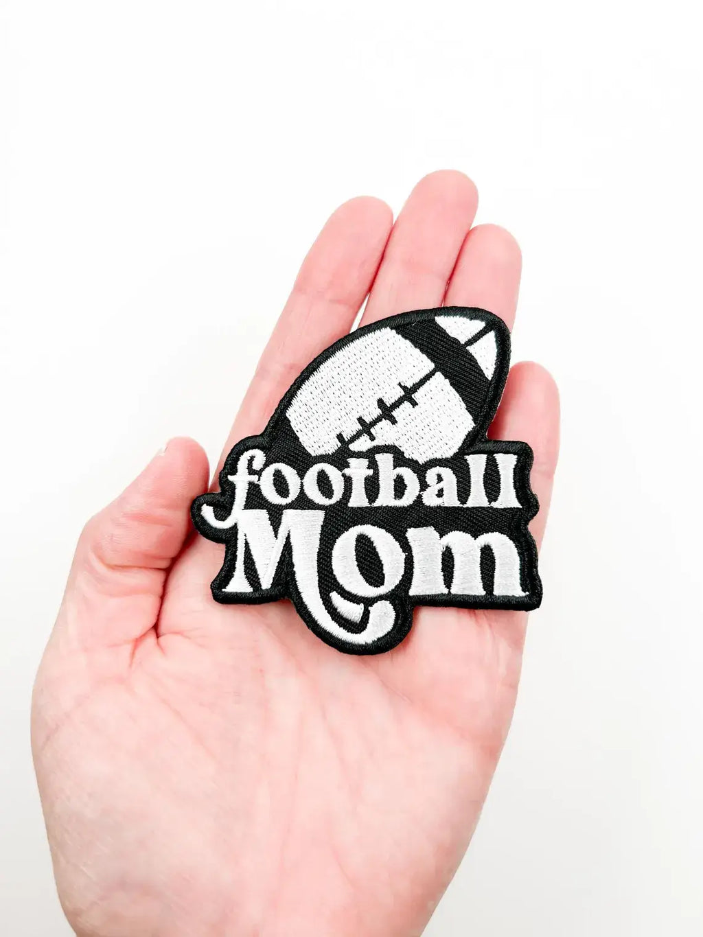 Football Mom Embroidered Iron-On Patch Tailgate High School