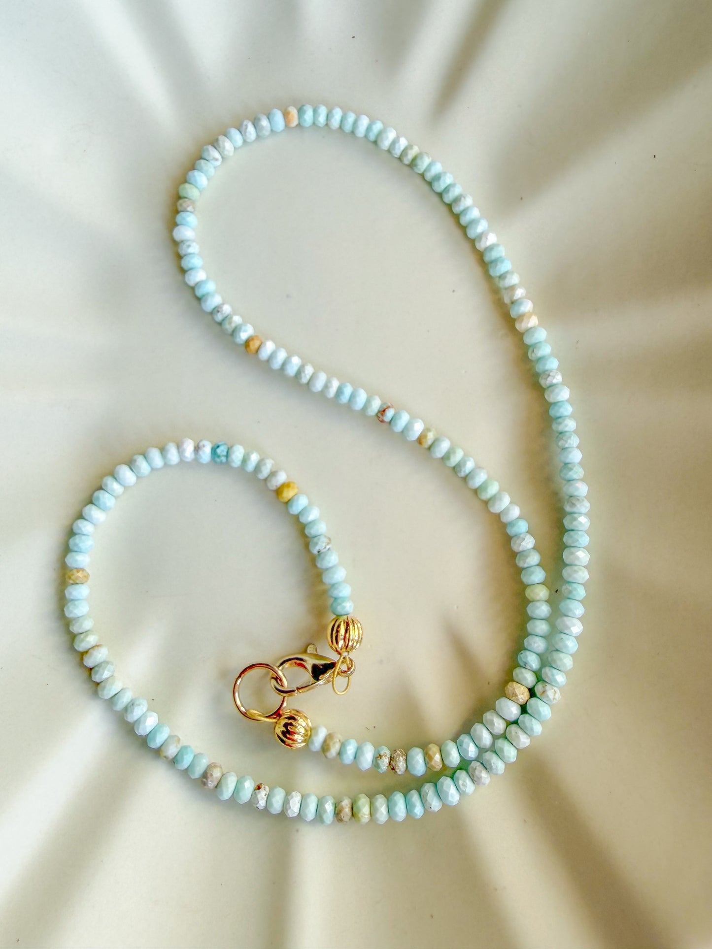 Royston Turquoise Faceted Rondelle Beaded Necklace