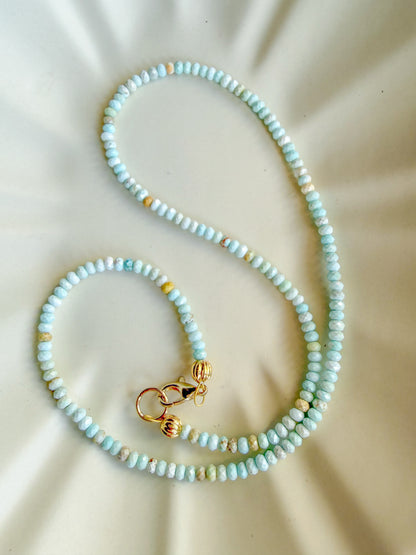 Royston Turquoise Faceted Rondelle Beaded Necklace