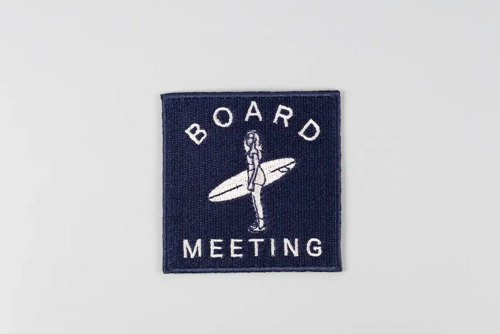 Board Meeting Surf Embroidered Iron-On Patch Coastal Surfer