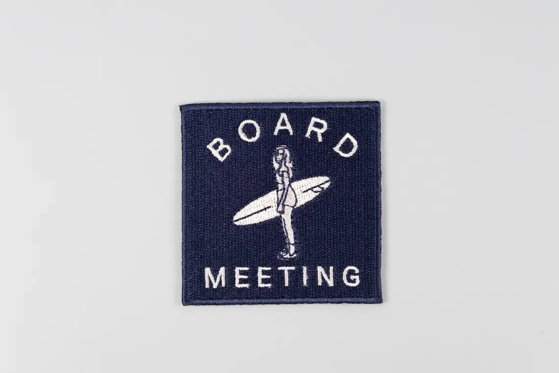 Board Meeting Surf Embroidered Iron-On Patch Coastal Surfer