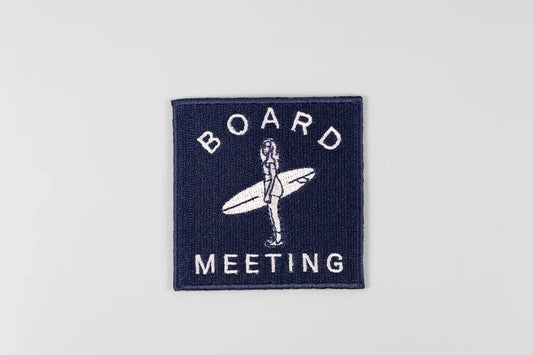 Board Meeting Surf Embroidered Iron-On Patch Coastal Surfer