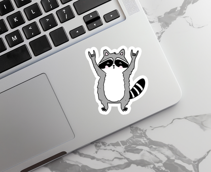 Rocking Raccoon | Animal | Waterproof Sticker | 3"