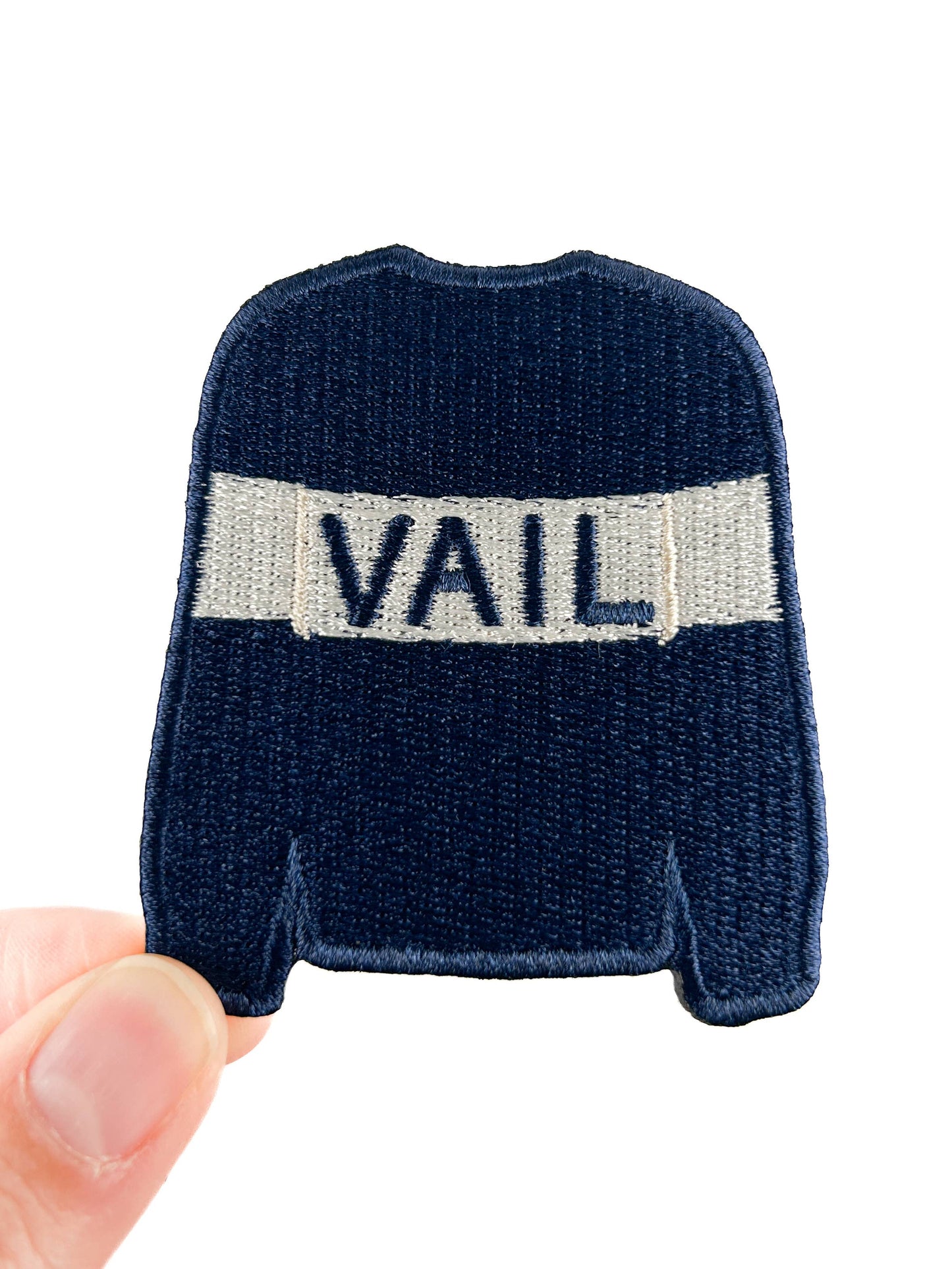 Vail Sweater Embroidered Patch | Ski Town Iron On Patch Hats