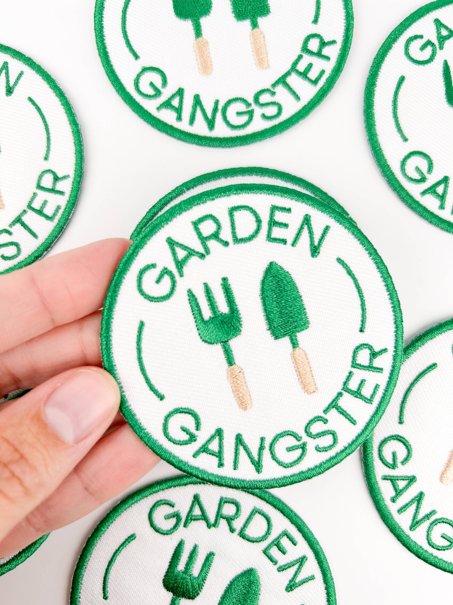 Garden Gangster Embroidered Iron On Patch Organic Farm Hats