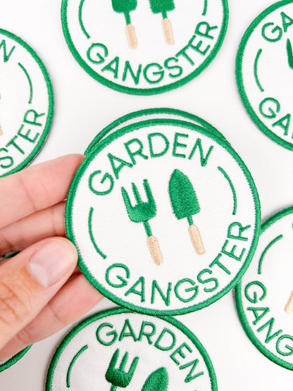 Garden Gangster Embroidered Iron On Patch Organic Farm Hats