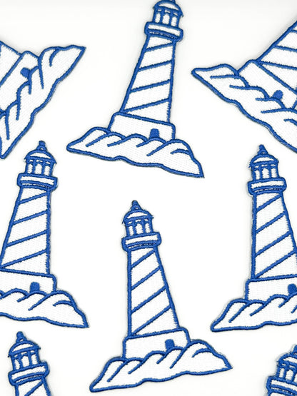 Lighthouse Embroidered Patch Coastal Nautical Beacon Patch