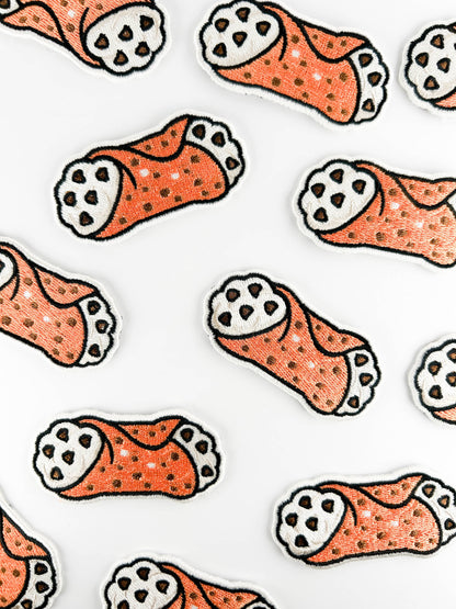 Cannoli Embroidered Patch Italian Dessert Patch