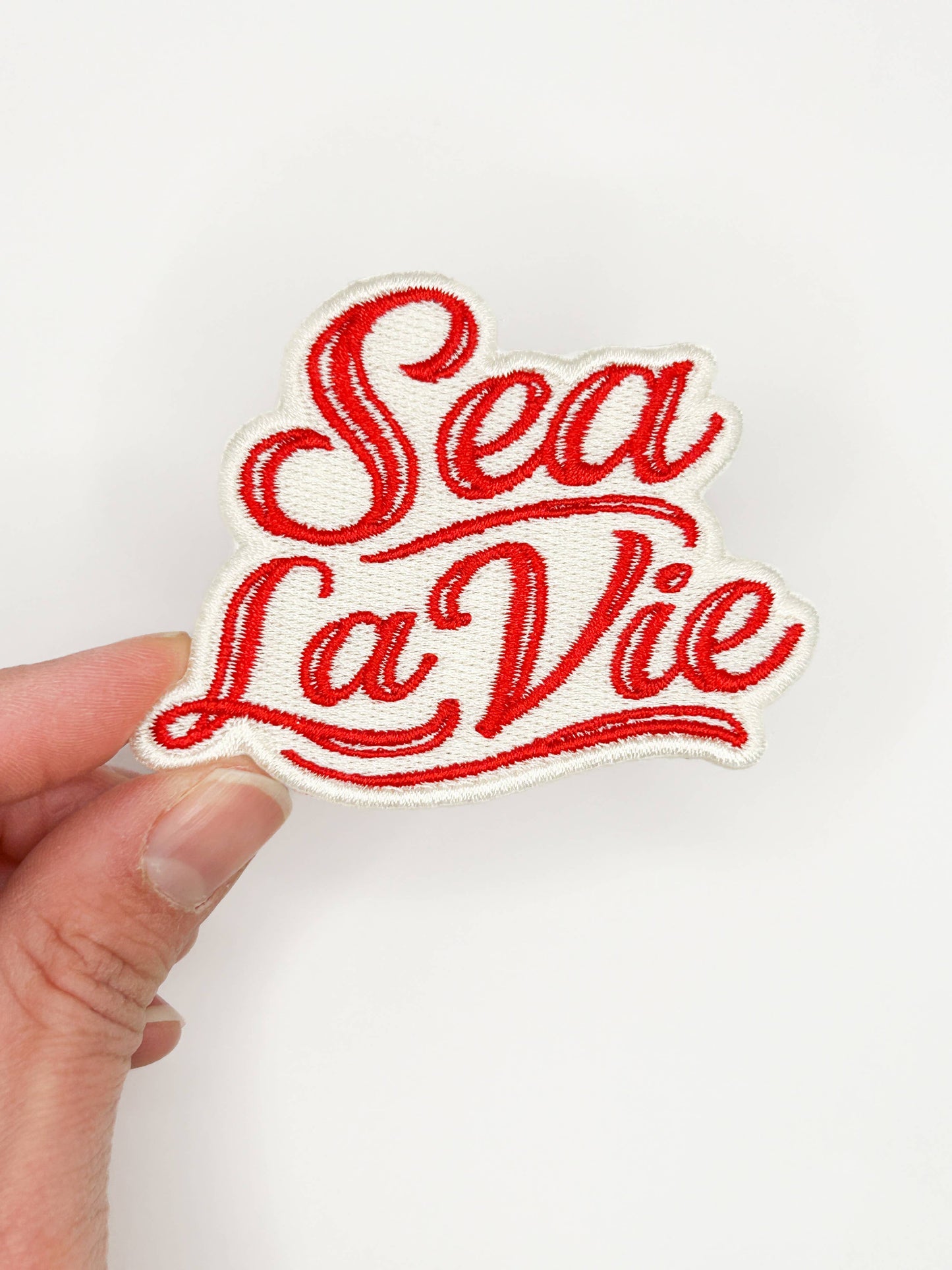 Sea La Vie Embroidered Patch  Coastal Quote, Beach, Travel